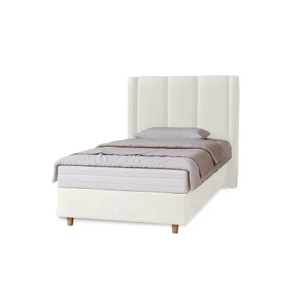 Gepolstertes Einzelbett 100x200 KENBRIDGE - weiß