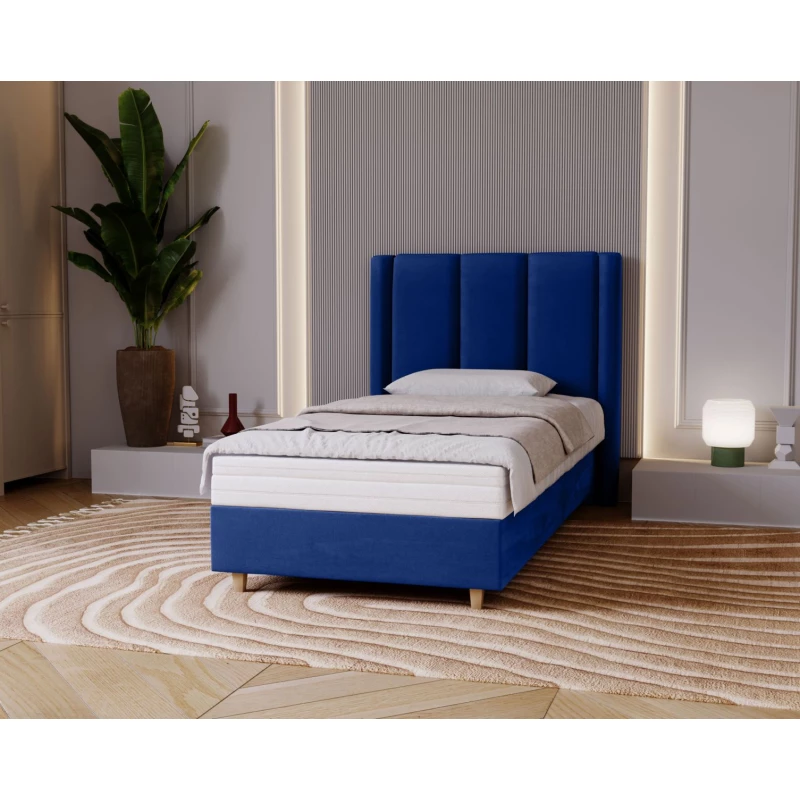 Gepolstertes Einzelbett 100x200 KENBRIDGE - dunkelblau