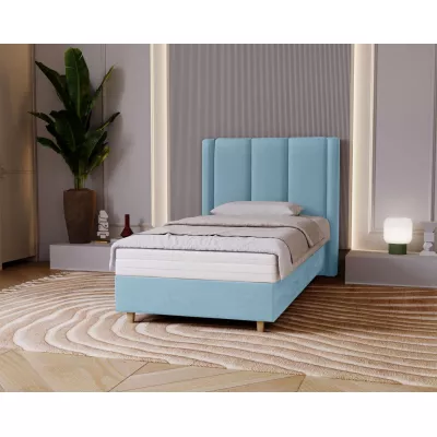 Gepolstertes Einzelbett 100x200 KENBRIDGE - hellblau