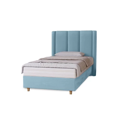 Gepolstertes Einzelbett 100x200 KENBRIDGE - hellblau