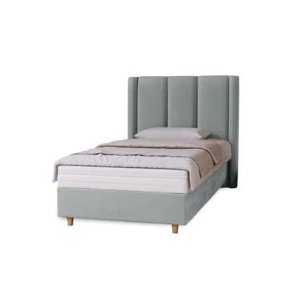 Gepolstertes Einzelbett 100x200 KENBRIDGE - Esche