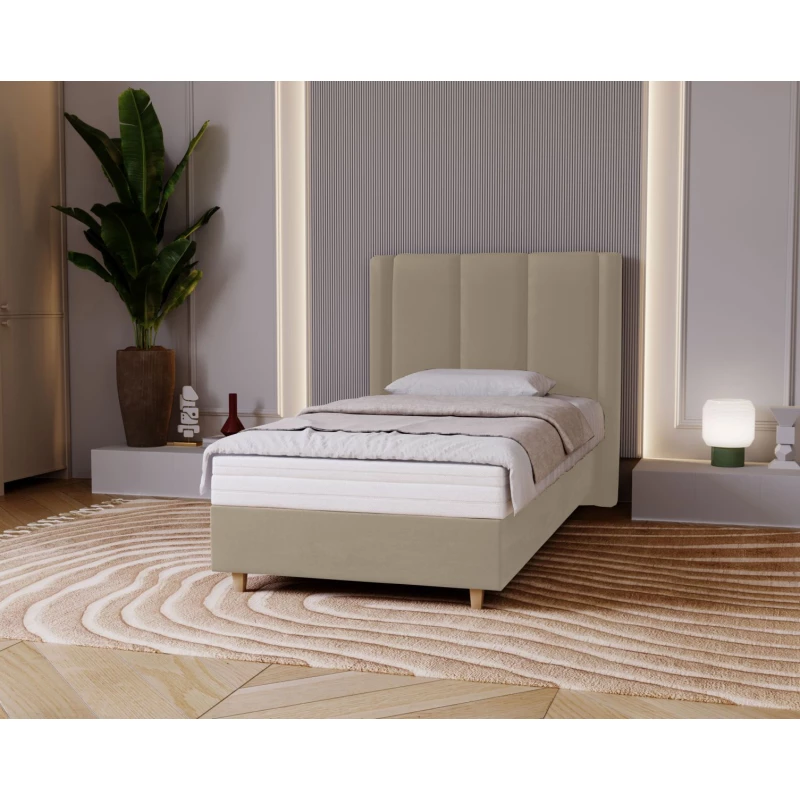 Gepolstertes Einzelbett 100x200 KENBRIDGE - Latte