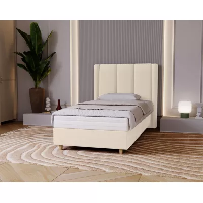 Gepolstertes Einzelbett 100x200 KENBRIDGE - Vanille
