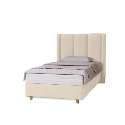 Gepolstertes Einzelbett 100x200 KENBRIDGE - Vanille