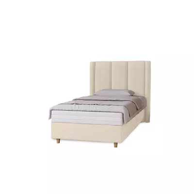 Gepolstertes Einzelbett 100x200 KENBRIDGE - Vanille