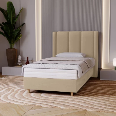 Gepolstertes Einzelbett 100x200 KENBRIDGE - creme