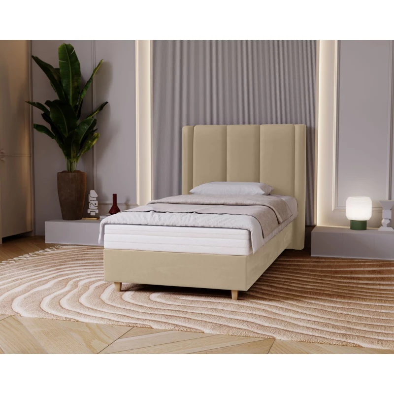 Gepolstertes Einzelbett 100x200 KENBRIDGE - creme