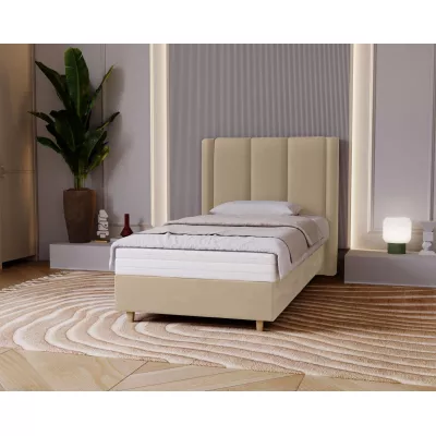 Gepolstertes Einzelbett 100x200 KENBRIDGE - creme