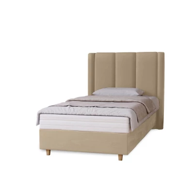 Gepolstertes Einzelbett 100x200 KENBRIDGE - creme