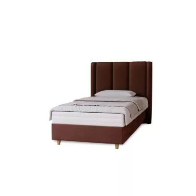 Gepolstertes Einzelbett 100x200 KENBRIDGE - braun 1