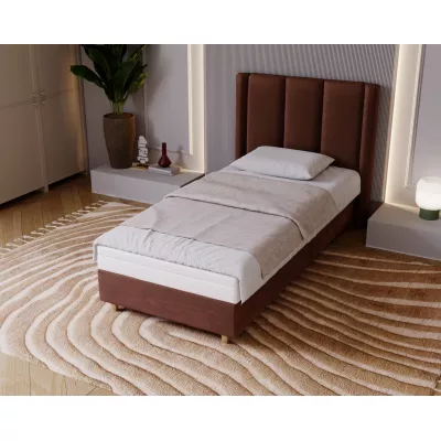 Gepolstertes Einzelbett 100x200 KENBRIDGE - braun 1