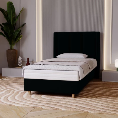 Gepolstertes Einzelbett 90x200 KENBRIDGE - schwarz
