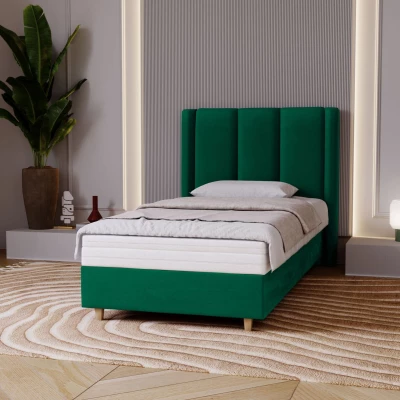 Gepolstertes Einzelbett 90x200 KENBRIDGE - grün