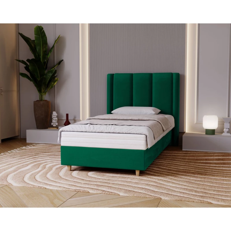 Gepolstertes Einzelbett 90x200 KENBRIDGE - grün