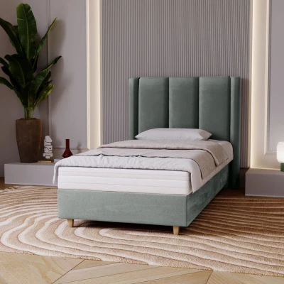 Gepolstertes Einzelbett 90x200 KENBRIDGE - grau