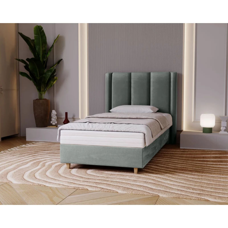 Gepolstertes Einzelbett 90x200 KENBRIDGE - grau