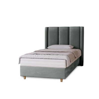 Gepolstertes Einzelbett 90x200 KENBRIDGE - grau