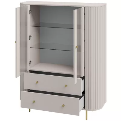 NYRA Vitrine mit Schubladen – beige
