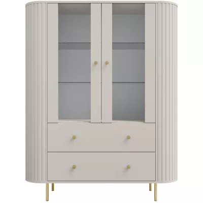 NYRA Vitrine mit Schubladen – beige