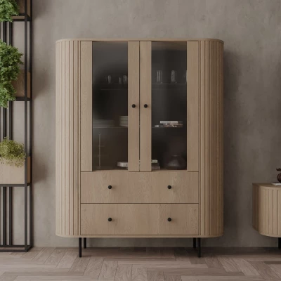 NYRA Vitrine mit Schubladen – Cremona-Eiche
