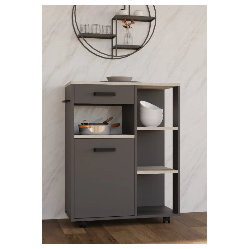Serviertisch KAIRON – Anthrazit/Beton