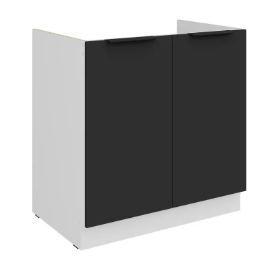 Spülenunterschrank LUNARA – Breite 80 cm, schwarz/weiß