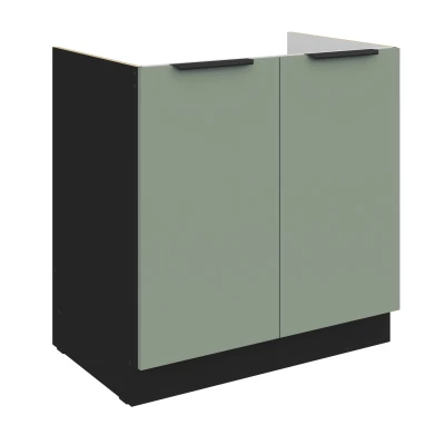 Spülenunterschrank LUNARA – Breite 80 cm, grün/schwarz