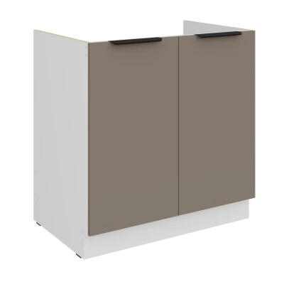 Spülenunterschrank LUNARA – Breite 80 cm, Dunkelbeige/Weiß