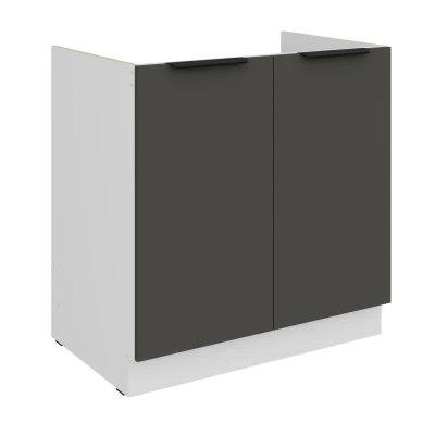 Spülenunterschrank LUNARA – Breite 80 cm, Graphit/Weiß
