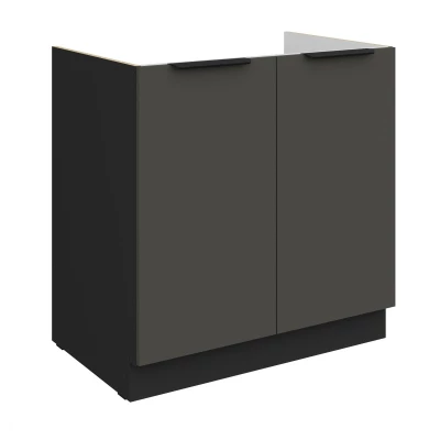 Spülenunterschrank LUNARA – Breite 80 cm, Graphit/Schwarz