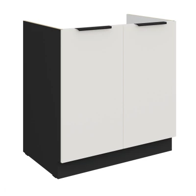 Spülenunterschrank LUNARA – Breite 80 cm, weiß/schwarz
