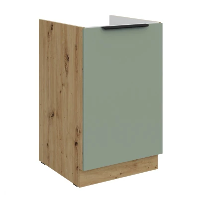 LUNARA Unterschrank für Spülbecken – Breite 50 cm, Grün/Eiche (Artisan)