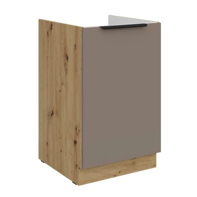 LUNARA Unterschrank für Spülbecken – Breite 50 cm, Dunkelbeige/Eiche Artisan
