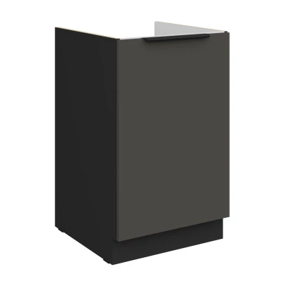 LUNARA Unterschrank für Spülbecken – Breite 50 cm, Graphit/Schwarz