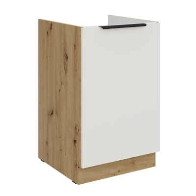 LUNARA Unterschrank für Spülbecken – Breite 50 cm, Weiß/Eiche Artisan