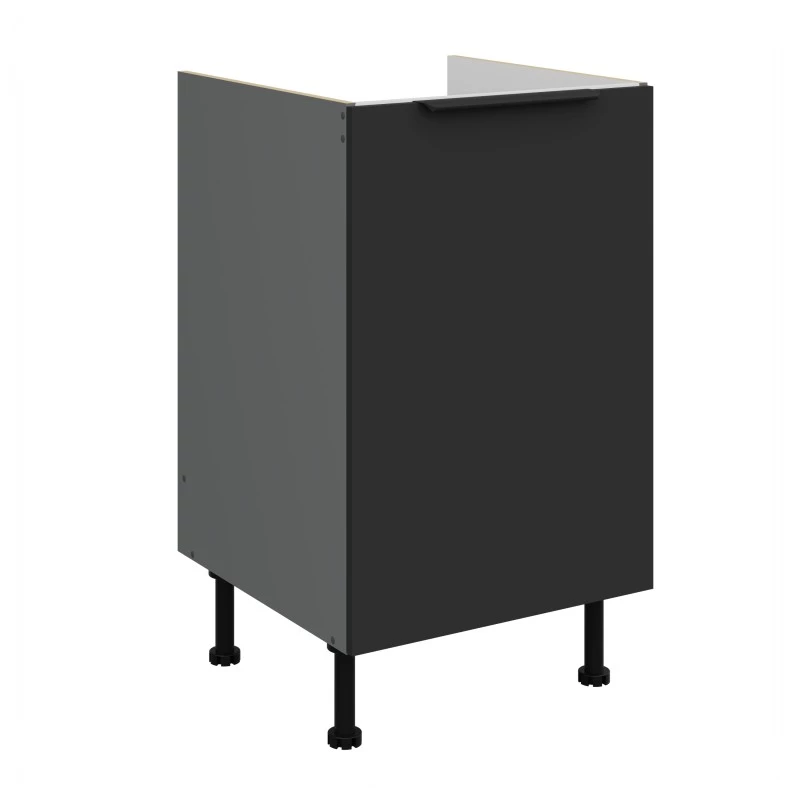 LUNARA Unterschrank für Spüle – Breite 50 cm, Schwarz/Anthrazit