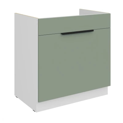 LUNARA Spülenunterschrank – Breite 80 cm, grün/weiß