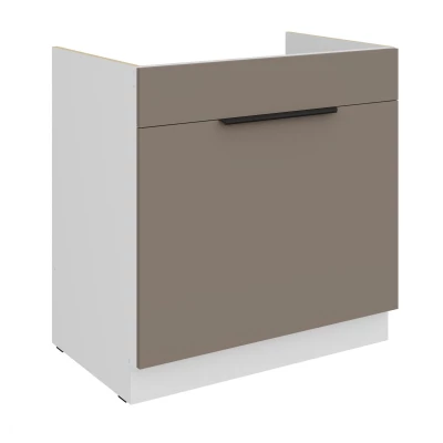 LUNARA Spülenunterschrank – Breite 80 cm, Dunkelbeige/Weiß