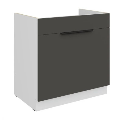 LUNARA Spülenunterschrank – Breite 80 cm, Graphit/Weiß