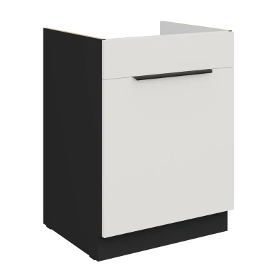 LUNARA Spülenunterschrank – Breite 60 cm, weiß/schwarz