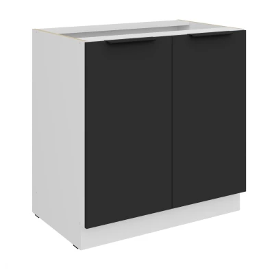 Unterschrank LUNARA mit zwei Türen – Breite 80 cm, schwarz/weiß