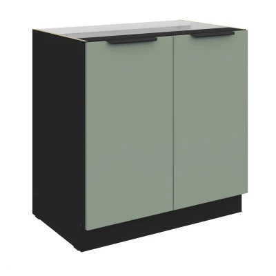 Unterschrank LUNARA mit zwei Türen – Breite 80 cm, grün/schwarz