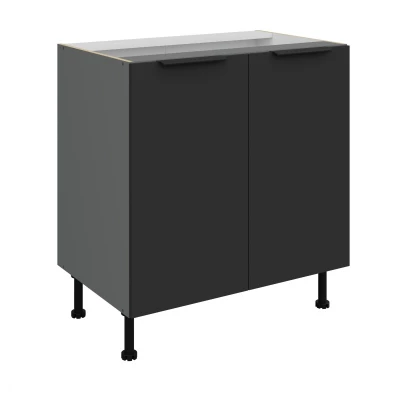 Unterschrank LUNARA mit zwei Türen – Breite 80 cm, Schwarz/Anthrazit