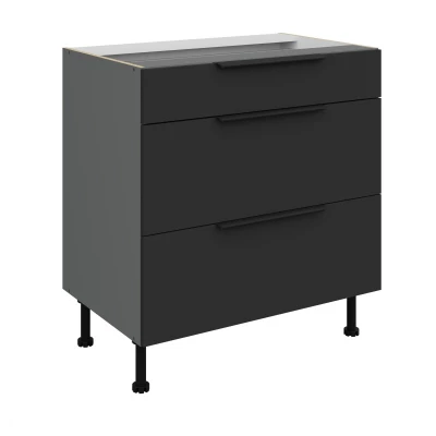 Unterschrank LUNARA – Breite 80 cm, Schwarz/Anthrazit