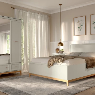 Doppelbett mit Stauraum 160x200 ELLENSBURG - Kaschmir