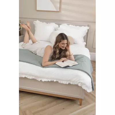 Doppelbett mit Stauraum 140x200 ELLENSBURG - Kaschmir