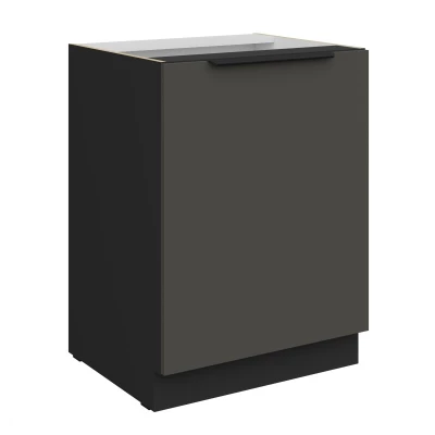 Unterschrank mit einer Tür LUNARA – Breite 60 cm, Graphit/Schwarz