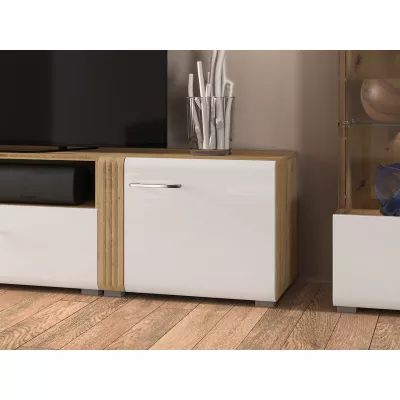 Kleine Kommode mit Türen ALIZA - Castello Eiche / Weiß
