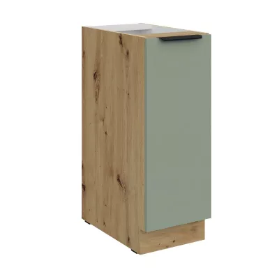 LUNARA Auszugsschrank – Breite 30 cm, grün/Eiche (handwerklich)