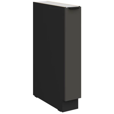 LUNARA Auszugsschrank – Breite 15 cm, Graphit/Schwarz